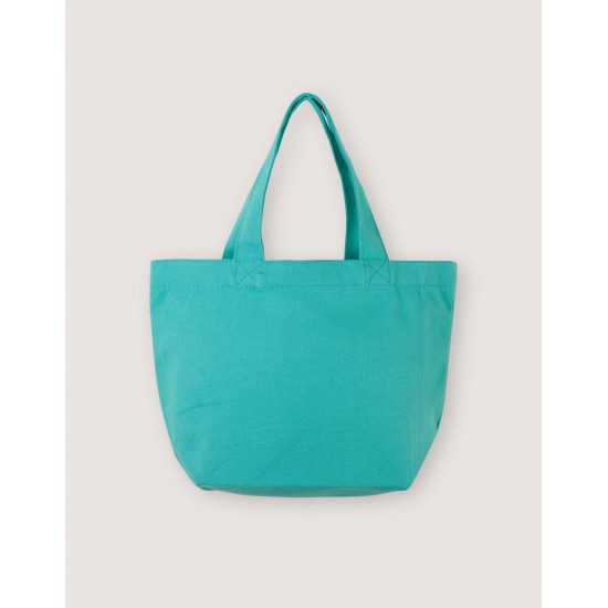 Multi-color mini Canvas Tote Bags w/Gusset- Turquoise (L30xH20xD12cm)